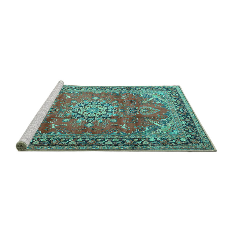 Tapis oriental en chenille tissé à la machine Chierene, Carré 5 pi