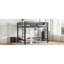 Twin Size Metal Loft Bed, Loft Bed with Easy Climbing Ladder and Guardrails , White-129917514-129917513