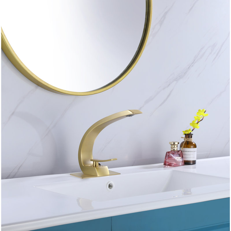 Single-Hole Single-handle Bathroom Faucet, Brushed Gold