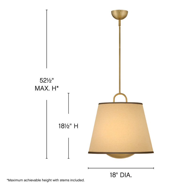 Hinkley Sonia Pendant Light, Lacquered Brass