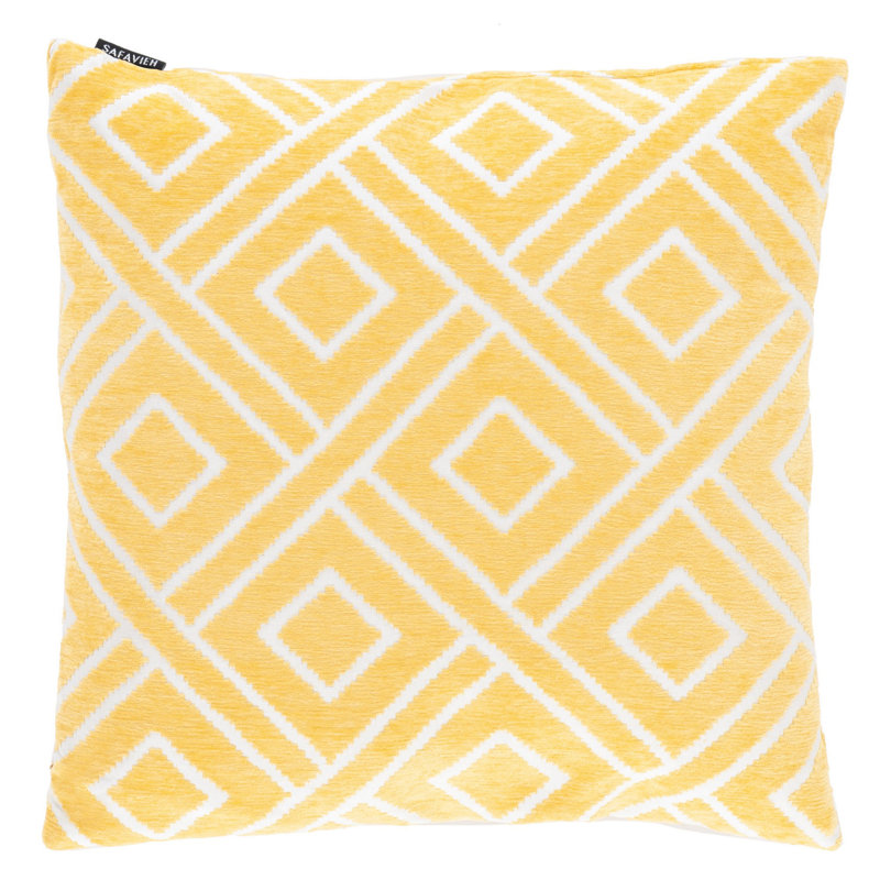 Triska Yellow Geometric 18" Square Throw Pillow