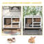 Pawhut Indoor Rabbit Hutch With Wheels, Desk And Side Table Sized, Wood Rabbit Cage, Waterproof Small Rabbit Cage