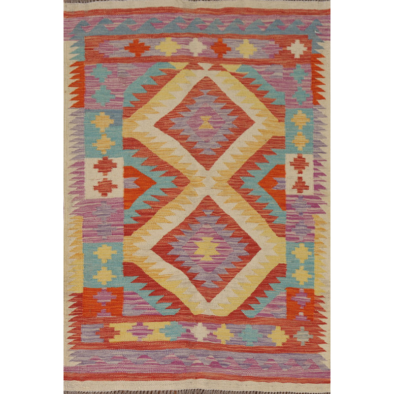 Tapis oriental en laine South Western Kilim 3 x 5