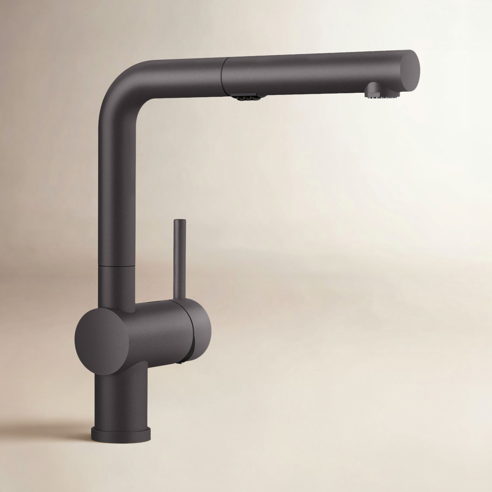 Linus Low Arc Pull-Out Kitchen Faucet, Cinder