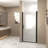 Shower Door  - Matte Black Aluminum Frame Material, Half Frame,1/4"(6Mm) Tempered Glass Explosion Proof Film-124402388
