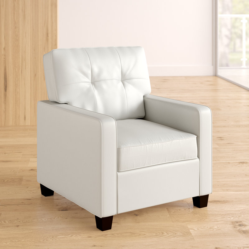 Faux Leather Armchair, Bright White