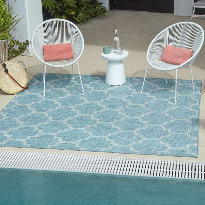 Bartonsville Geometric Indoor / Outdoor Rug, Square 13'