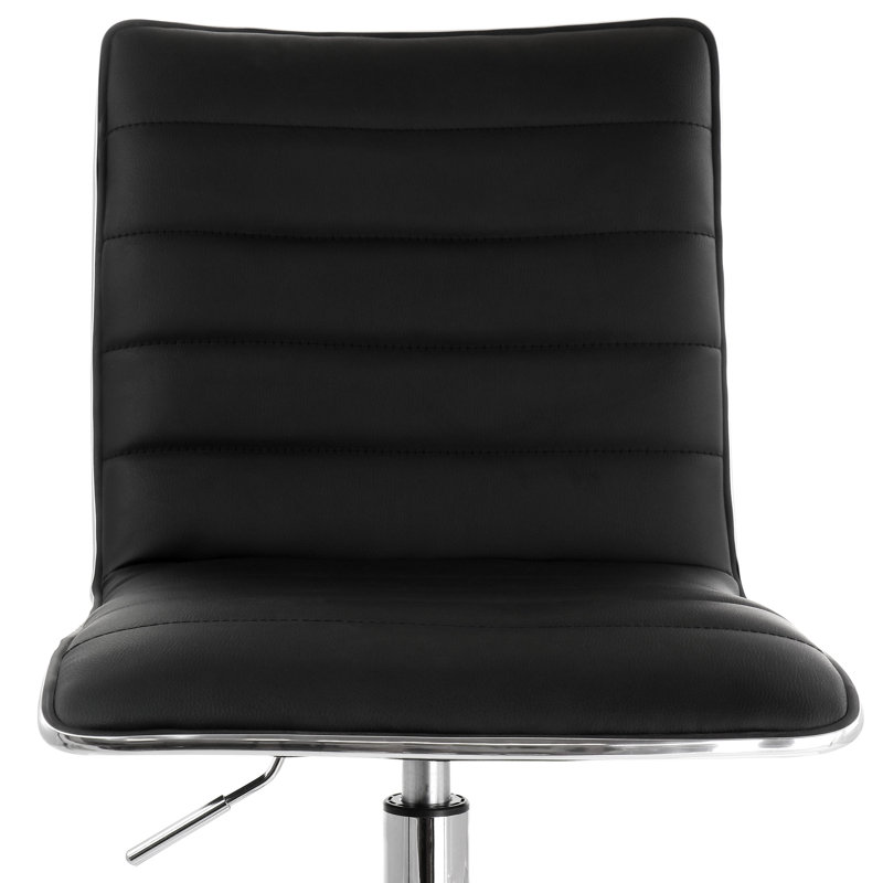 Fauteuil de conférence en similicuir Costantina, Similicuir noir