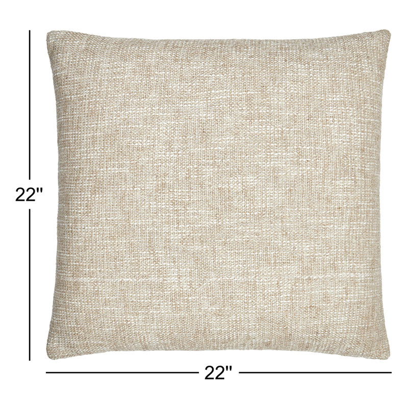 Danube Throw Pillow, Polyester/Polyfill, 22"H x 22"W, Bone/White
