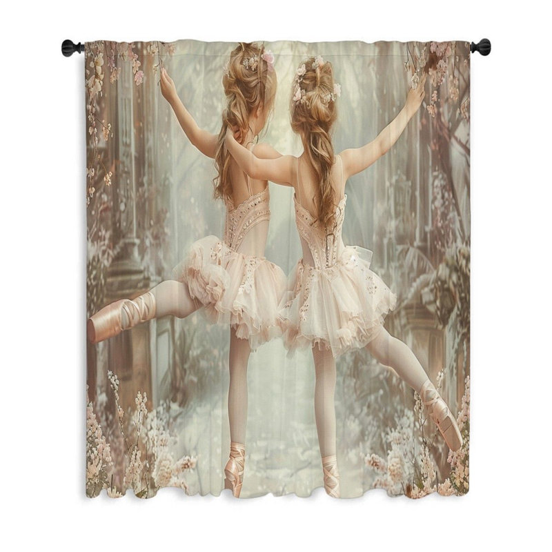 Rideaux de fenêtre de ballet, rideaux occultant et rideaux de danse - 1 panneau, L 53 po x L 87 po