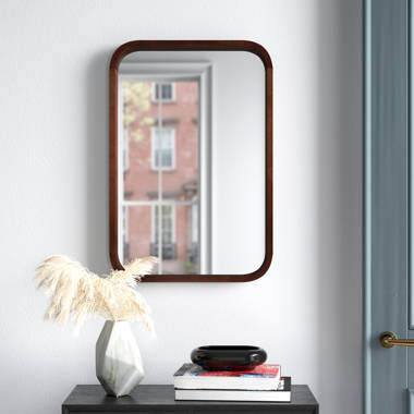 Square Black Walnut Wall Mirror Set (Set of 3) Brayden Studio Finish: Dark Mahogany