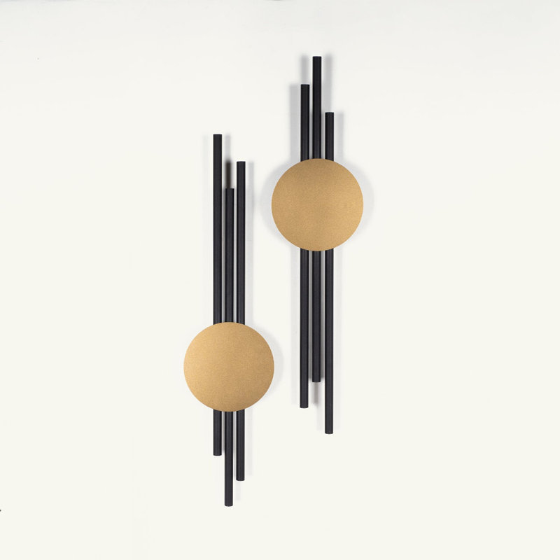 Antique Lines Metal Wall Decor Set (Can be hung vertically in either direction), 23.5" H x 6" W x 1" D