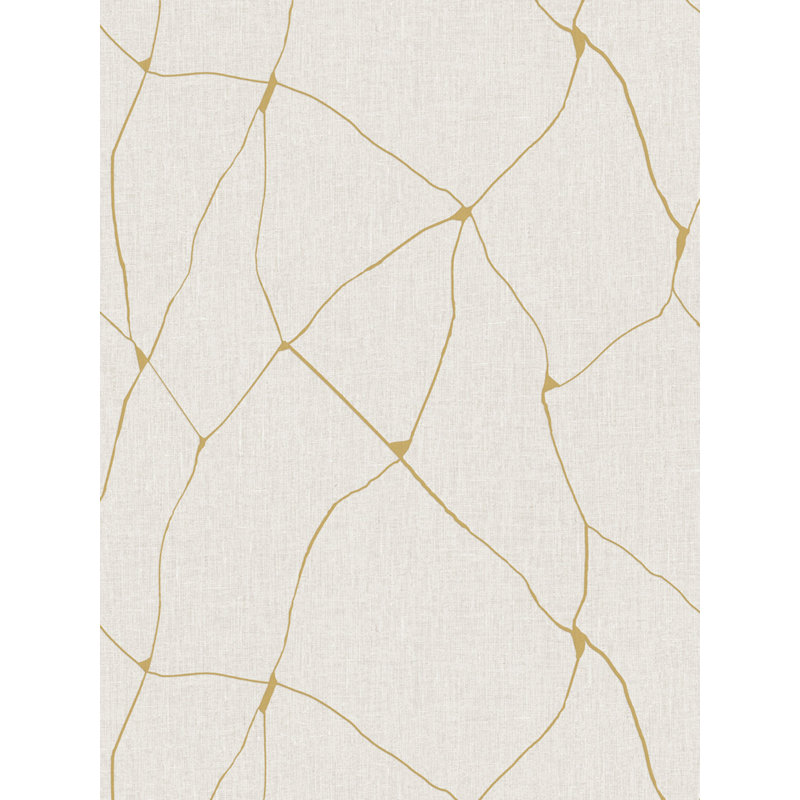 Unito Kintsugi Vinyl/Non-Woven Wallpaper Roll, Gold