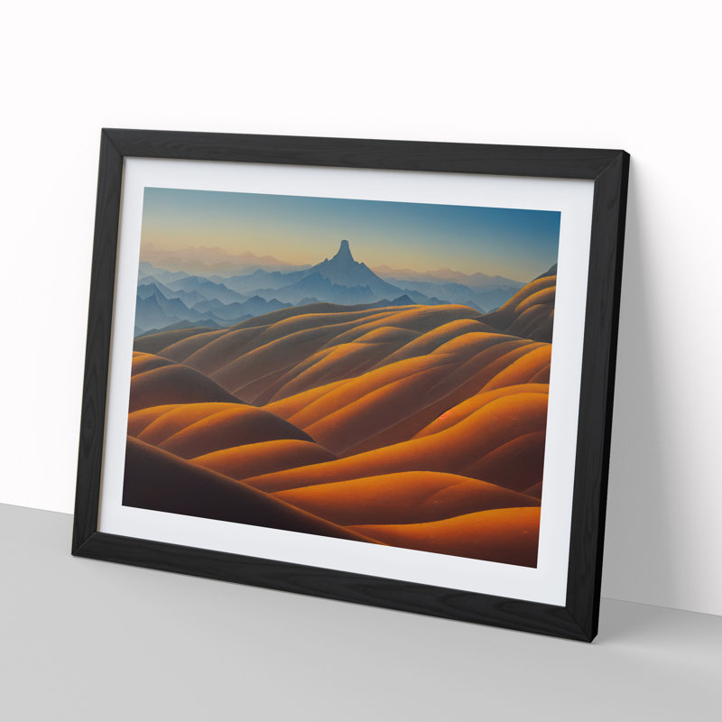 Excellent Mountain Landscape - Single Picture Frame Painting, Black, 46cm H x 64cm W x 2cm D