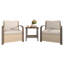 Ensemble de 3 chaises de conversation en rotin tissé pour l'extérieur de style pastoral, deux chaises simples et une table basse double couche-1633362663