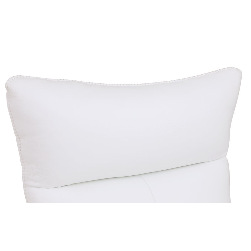 Modern Lounge Chair – Top-Grain Italian Leather, White Genuine Leather