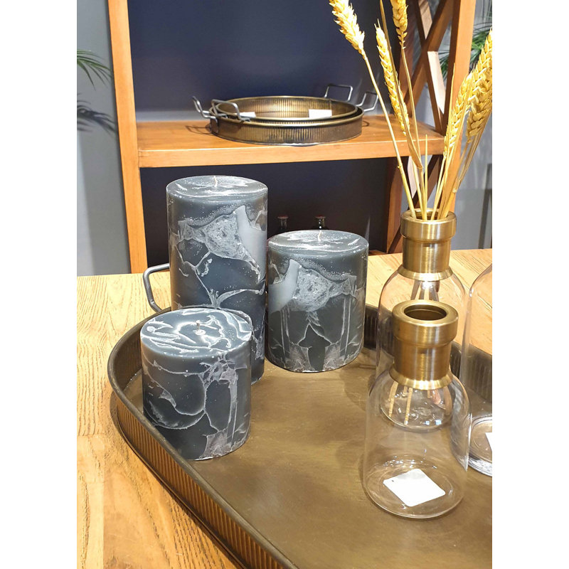 Bougie cylindrique sans parfum, Gris