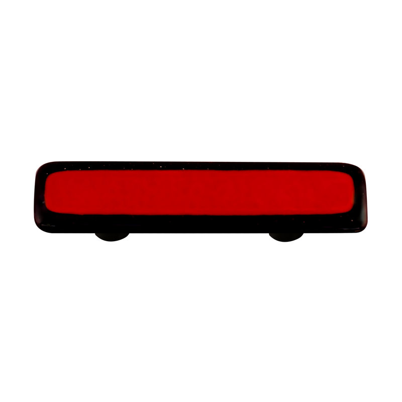 Poignée barre 3" au centre Borders, Noir / Rouge brique