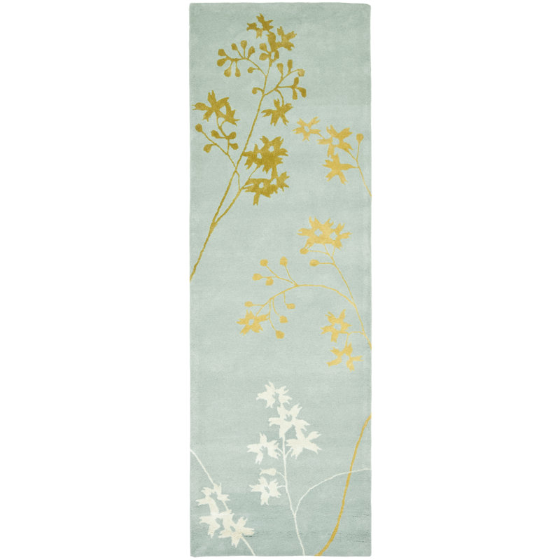 Soho Hand Tufted Wool And Viscose Floral Rug, Runner 2'6" x 8'