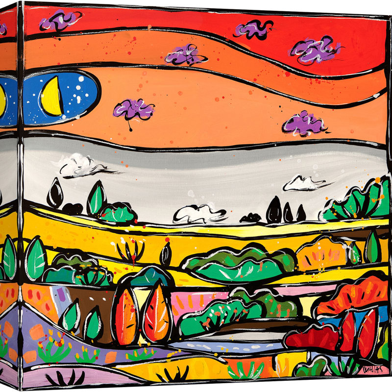 1WA6238 Colourful Art: Parade Of Colours by Wallas - Wrapped Canvas Art Prints, 70cm H x 70cm W