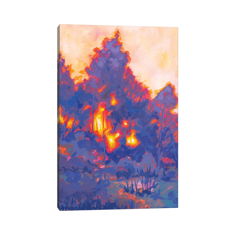 Fiery Sunset Study I by Andrea Fairservice - Wrapped Canvas Painting, 30.48cm H x 20.32cm W