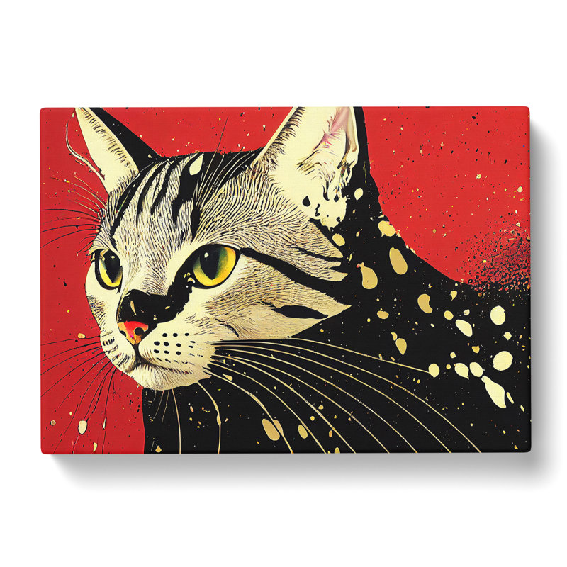 Painted Cat - Wrapped Canvas, 35cm H x 50cm W x 3cm D