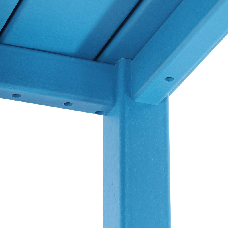 Outdoor 5-Piece Adirondack Chair With Square Coffee Table Conversation Set, Pacific Blue