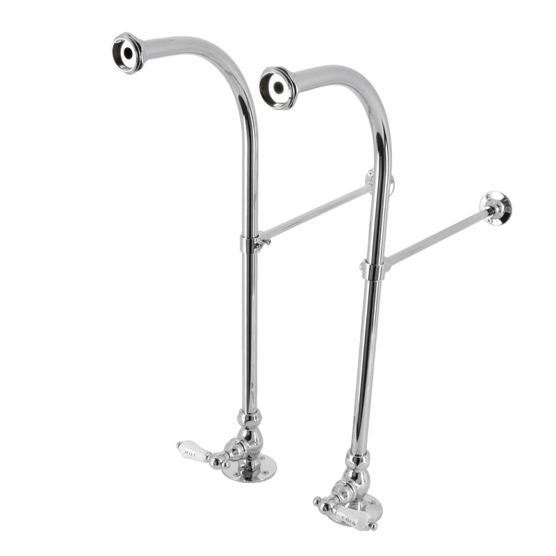 Kingston Brass Vintage Rigid Freestand Supplies with Stops and Lever Handles, Brushed Nickel