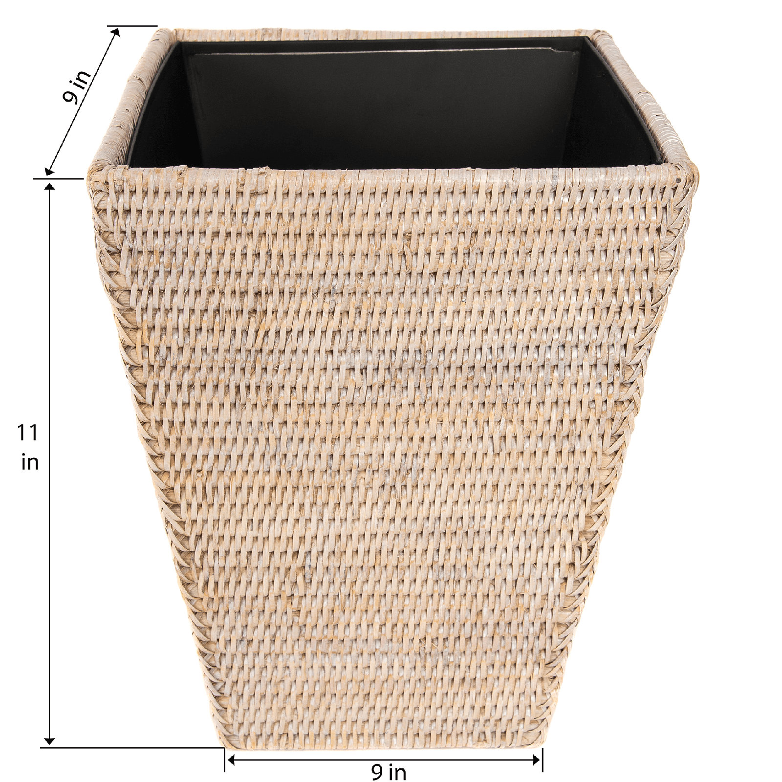 4gal Tapered Waste Basket, White Wash