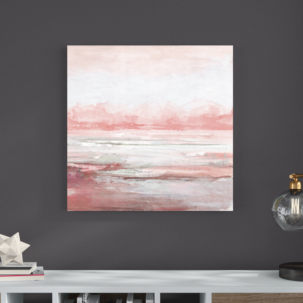 Abstract Blush Scape - Wrapped Canvas Painting Print Wrought Studio™ 