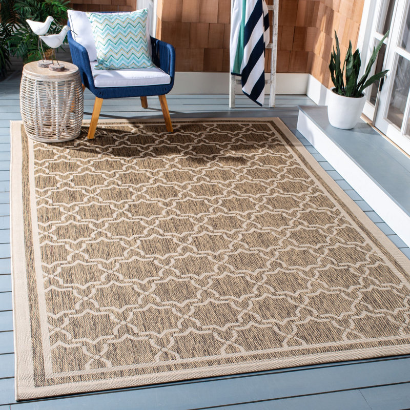 Tapis d'intérieur / extérieur à motif géométrique Dirks Performance, Rectangle 8 pi x 11 pi