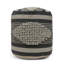 Pouf fabriqué à la main beige et gris foncé - Tissu recouvert de laine et de coton rembourré 16 po x 16 po x 16 lb, capacité de 250 lb, nettoyage des taches seulement, conception cylindrique 250 lb
