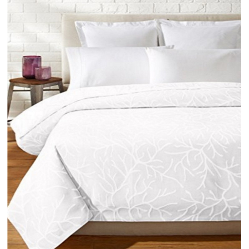 Coral Glory Jaquard Woven Coverlet Coastal Cotton Standard Floral Coverlet