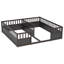 Lit de sol deux-en-un pour enfants jumeaux avec barrières de sécurité semi-fermées, en bois de pin, profil bas, avec zone de couchage séparée, taille simple, espresso-1202179566