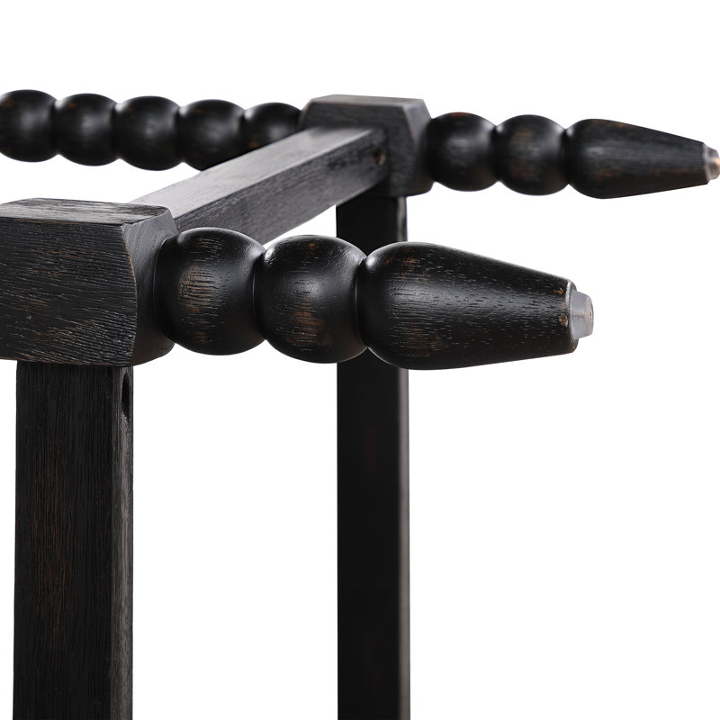 Tabouret de comptoir Carollyn, Polyester crème, Noir
