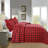 MarCielo 3 Pcs Christmas Red Buffalo Plaid Check Quilt Bedspread Set ME506-102880031