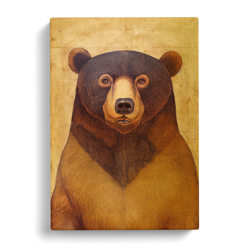 Bear Illustration - Wrapped Canvas, 50cm H x 35cm W x 3cm D
