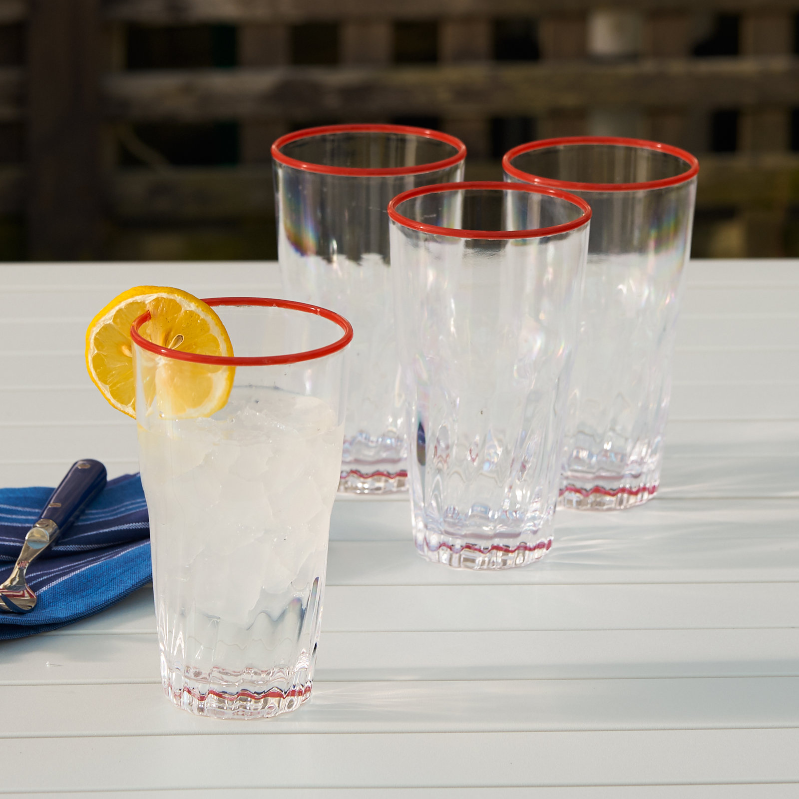Bret Acrylic Drinking Glass, Red