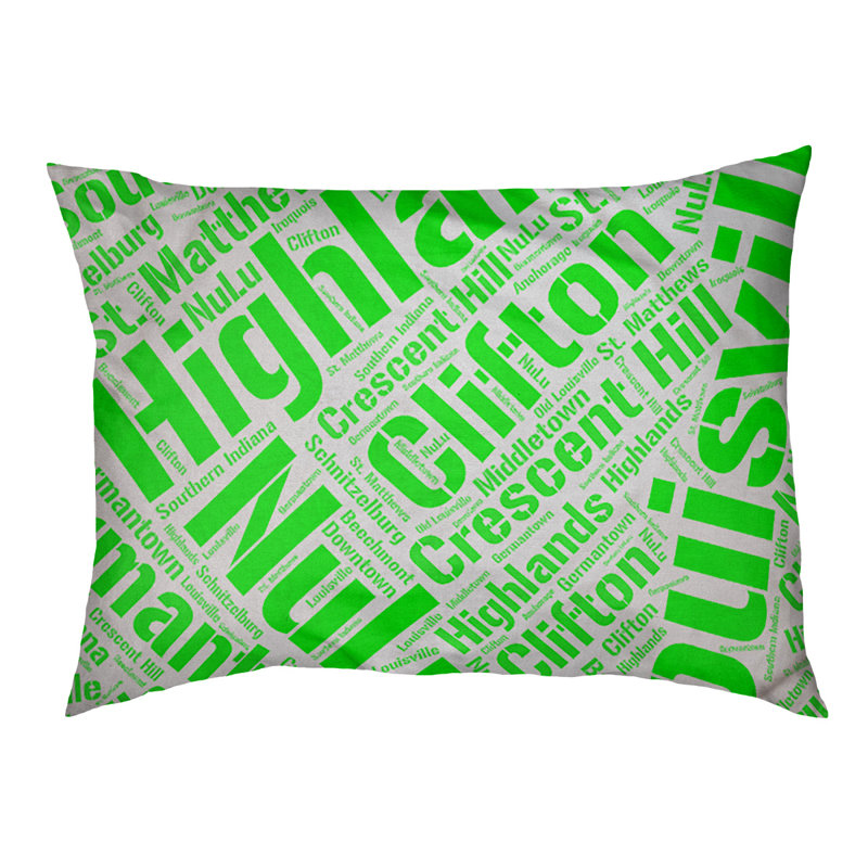 Coussin de chien « districts », Moyen (H 9,5 po x l 28 po x P 18 po), Vert, Louisville