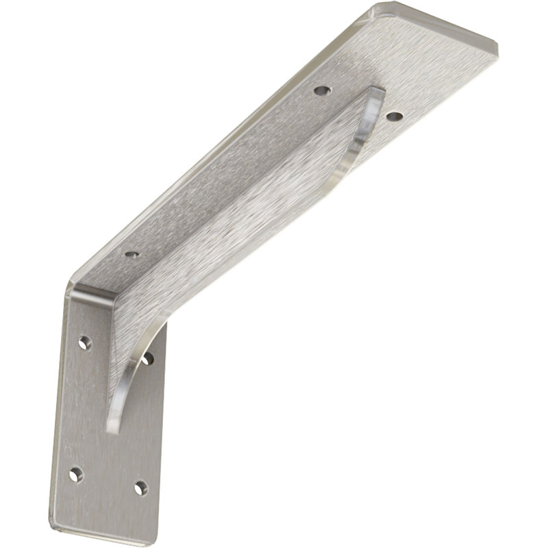 2"W x 10"D x 4 3/4"H Embrey Steel Bracket, Stainless Steel, 4.75" H x 2" W x 10" D, Stainless Steel
