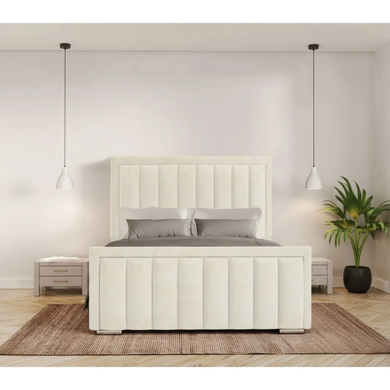 Yatton Upholstered Bed, Kingsize (5'), Cream