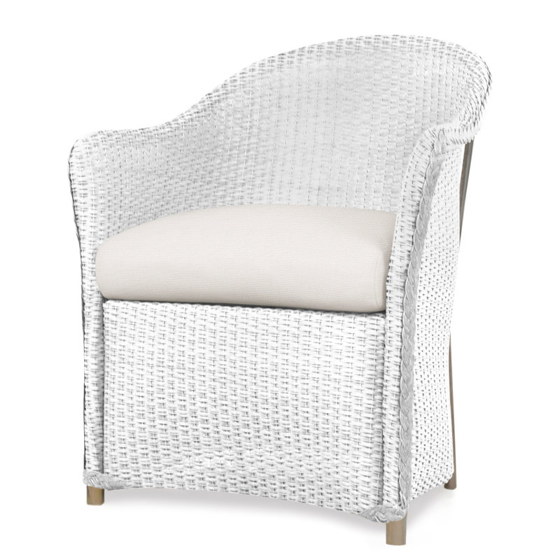 Weekend Retreat Outdoor Dining Armchair, Sailcloth Salt, White