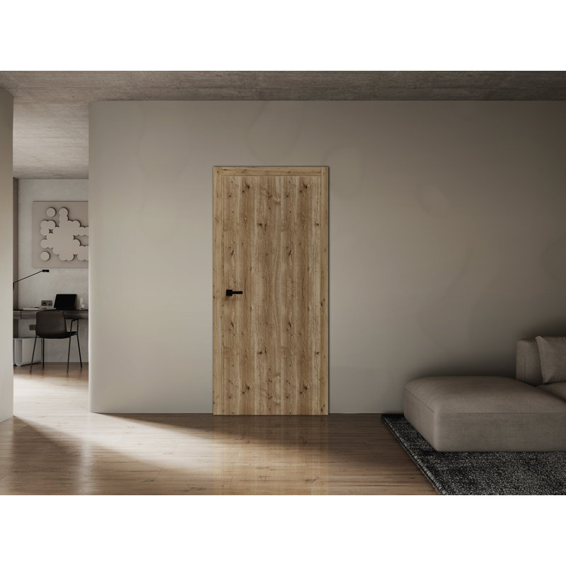 Panneau de porte à dalle - portes en placage de bois ESSENTIAL 8001 - grange coulissante pour garde-robe de poche