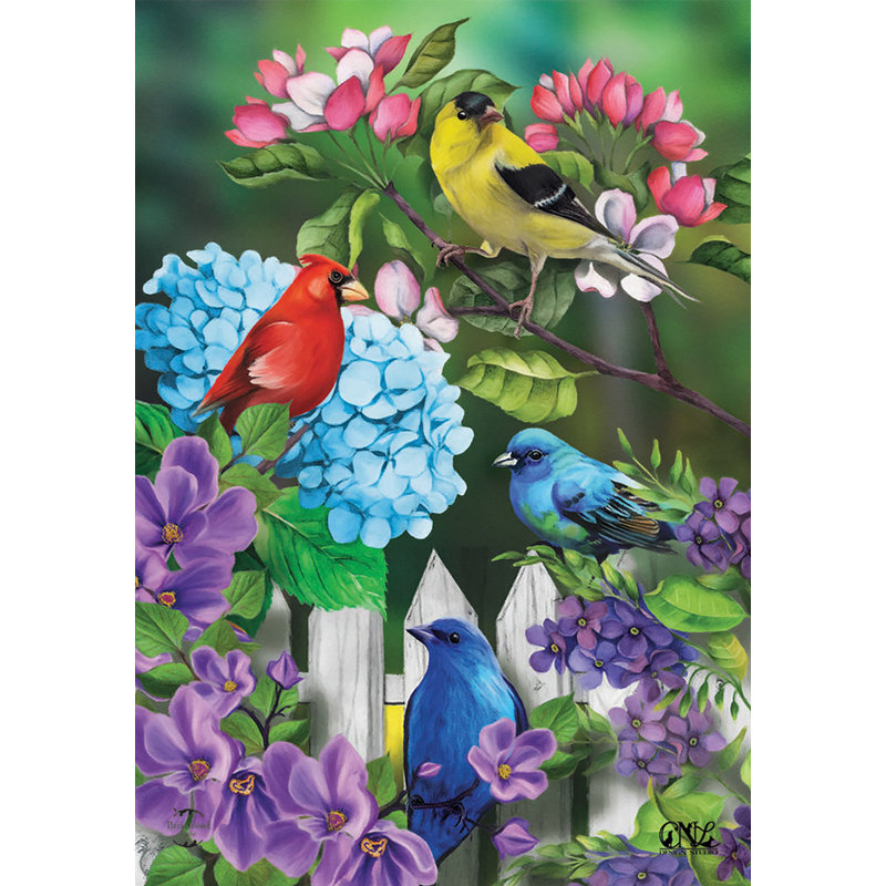 Feathered Friends Spring Garden Flag