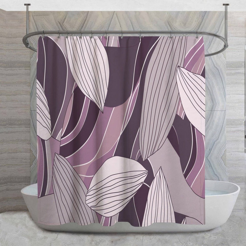 Rideau de douche à motif de feuilles, H 83 po x l 70 po