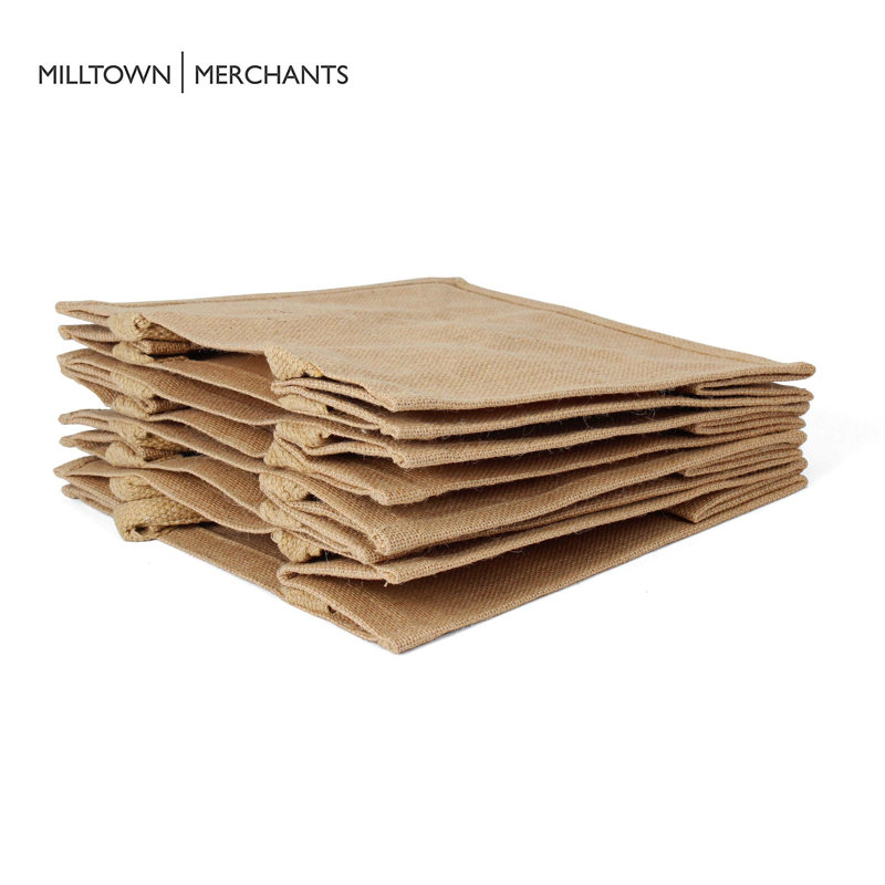 Sac fourre-tout pique-nique en jute / sisal - paquet de 12 - moyen