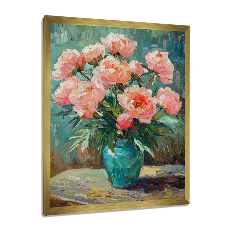Jeffreys - impressions murales florales, H 32 po x l 24 po, Reproduction encadrée d'une seule photo, Doré