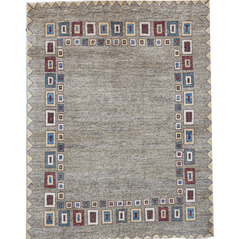 Tapis brun de haute qualité noué à la main