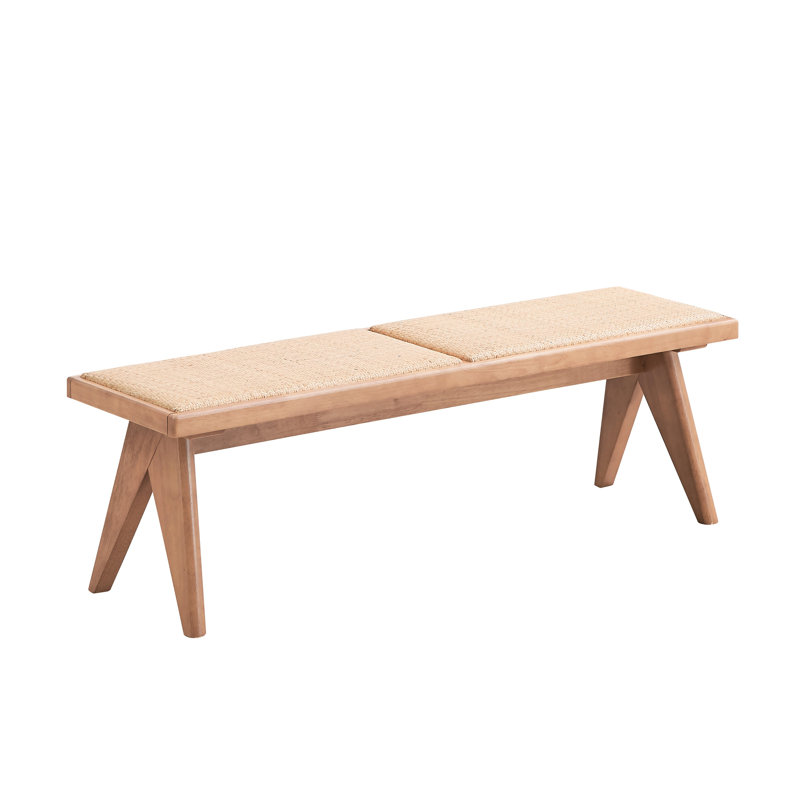 Banc pratique et à la mode, d'une largeur de 51 pouces, d'un poids de 23 lb pour une utilisation sans effort de style Mid-Century respirant, de 14 sièges profonds