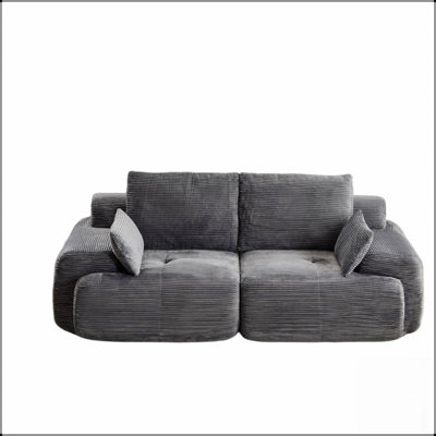 Modern Memory Foam Compressed Sofa, 2 Seater Large Sectional Couches For Living Room, Pet-Friendly Cloud Modular Sectional Sofa, Corduroy Fabric, Extr
